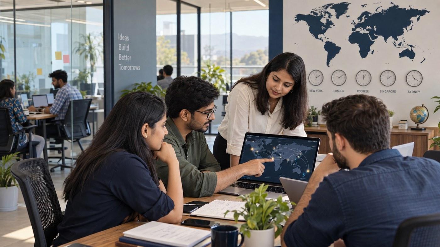 Webyfied Global international delivery team coordinating cross-border software engineering across timezones