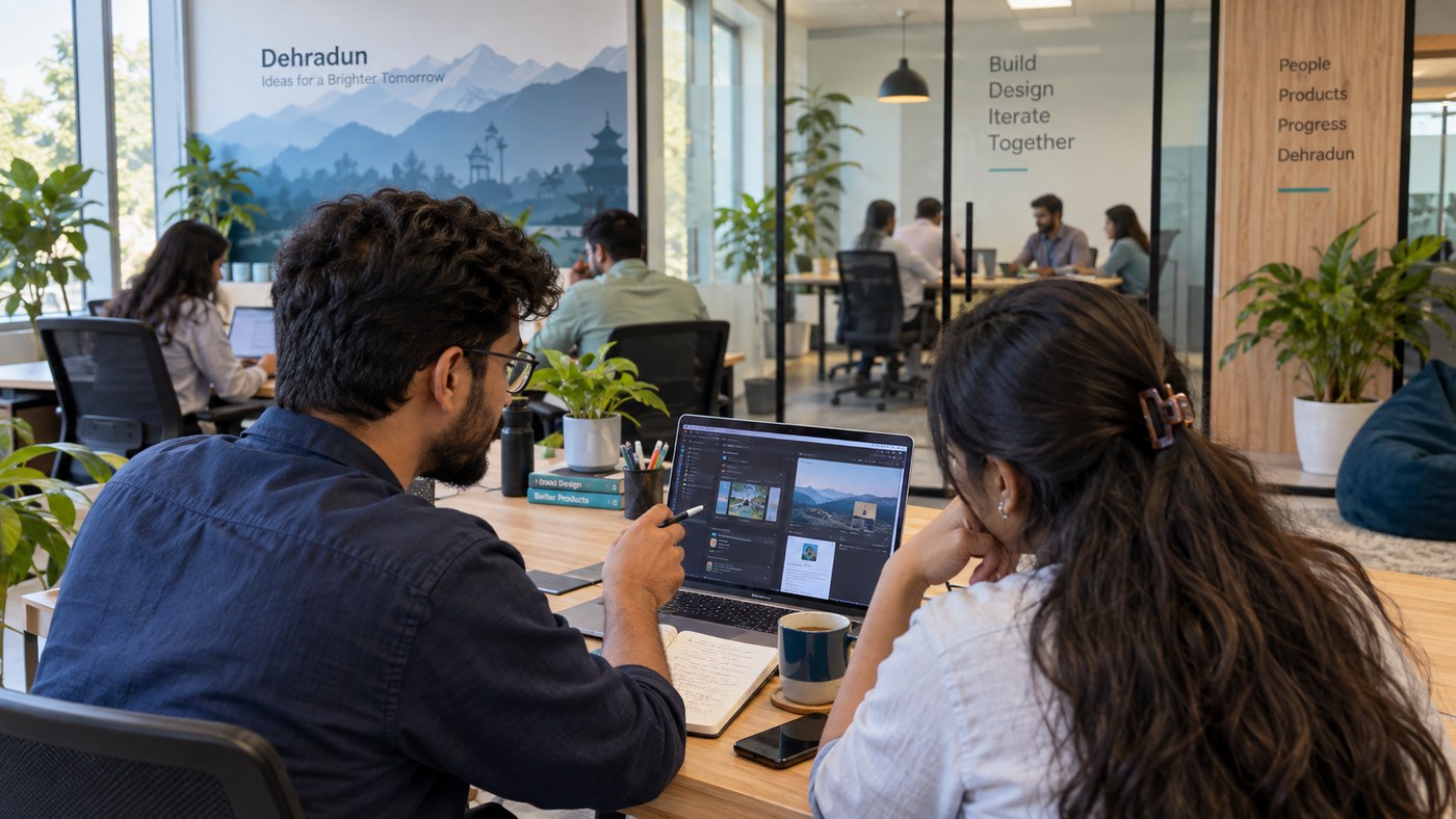 Digital marketing and user experience specialists analyzing web platforms for Dehradun institutions