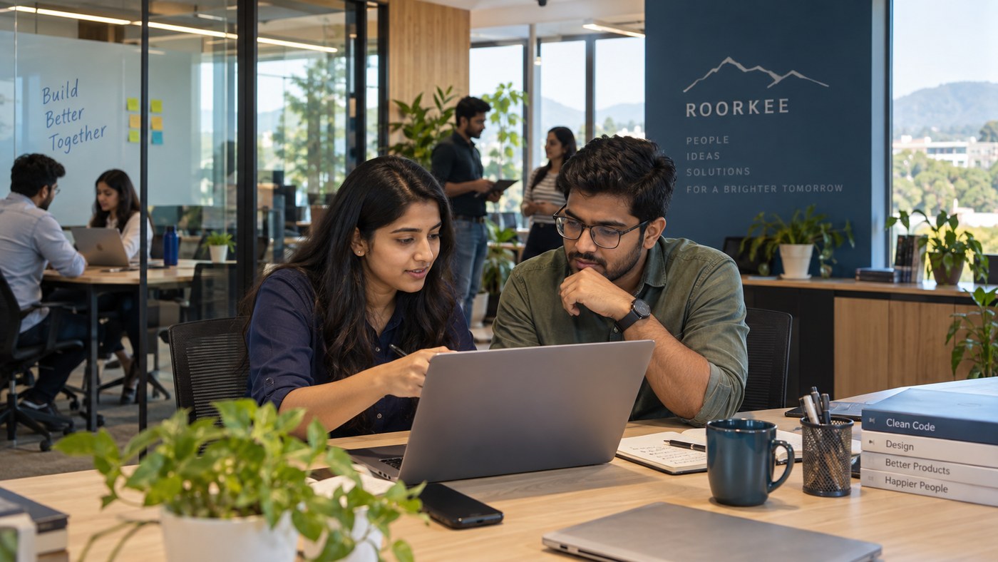 Full-stack software developers and system engineers at work in Webyfied Global Roorkee headquarters