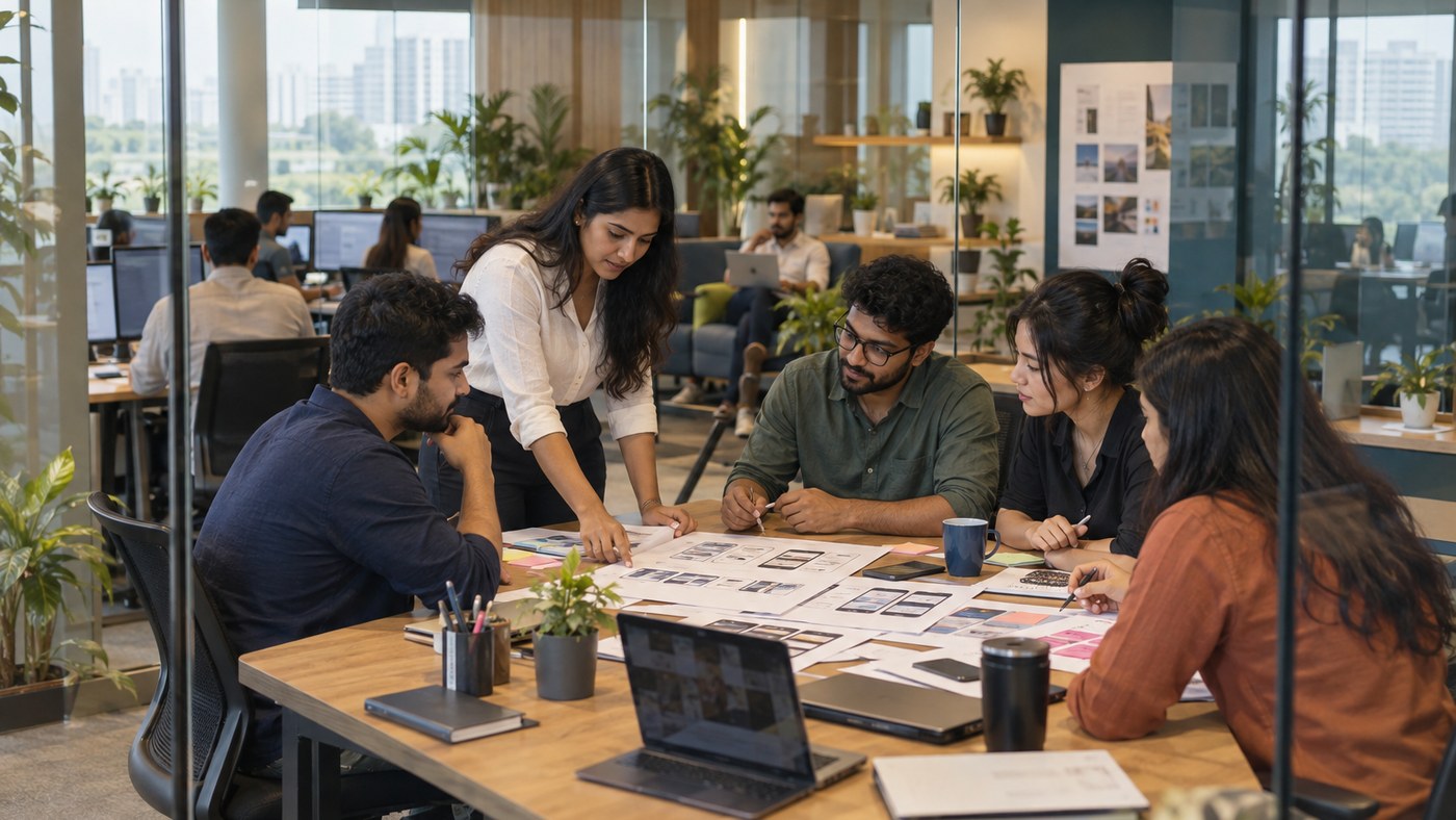 Webyfied Global web development and digital marketing team collaborating in modern office